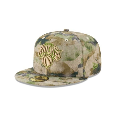 New York Knicks Gorra | New Era NBA Abstract Camo 59fifty Fitted Cap Mexico - Marrom